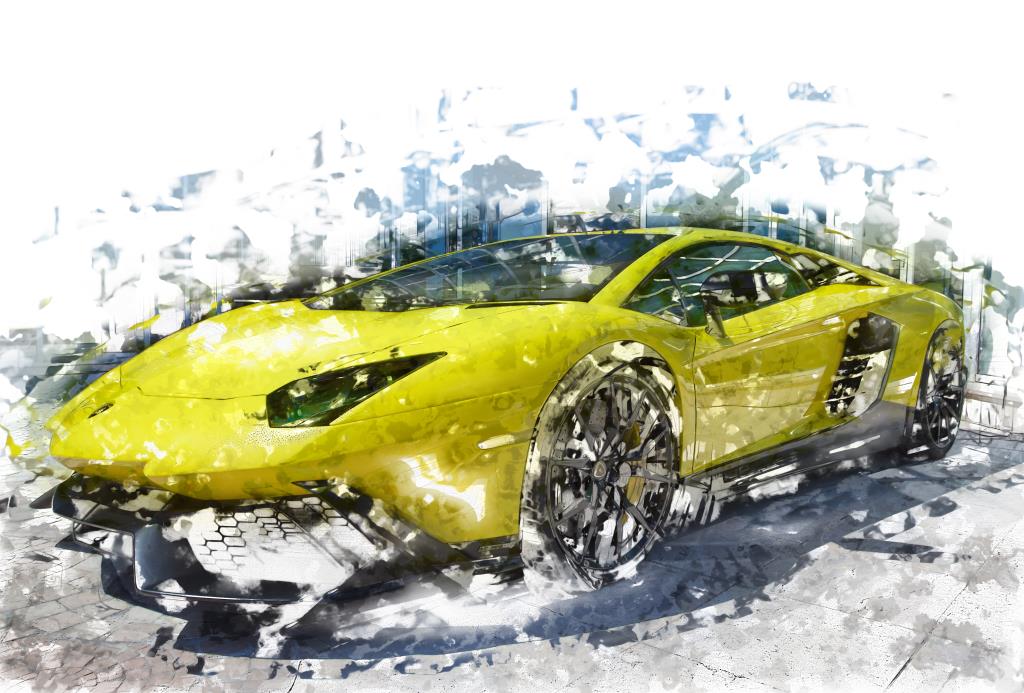 Digital art Photography Lamborghini at Monte Carlo