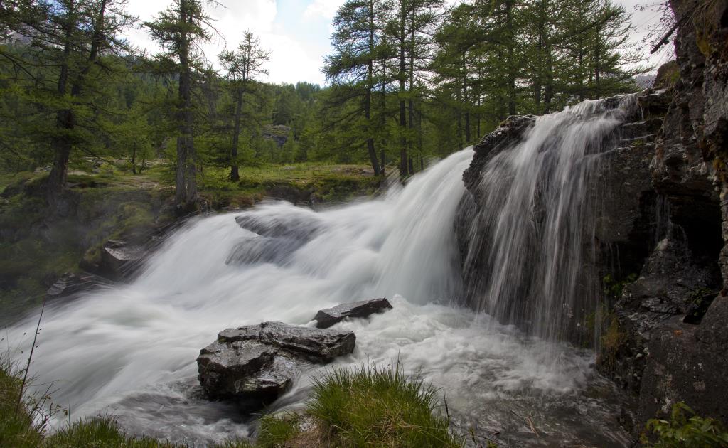 Waterfall in the Valley de Claree Photography Waterfall alps