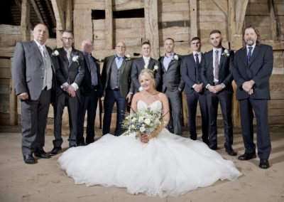 Bride and all the men wedding photography Berkshire